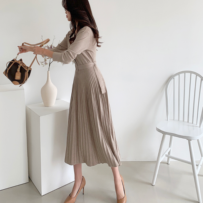 The Pleated Sweater Dress