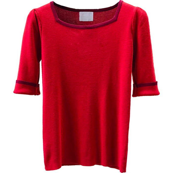 The Square Collar Knitted Top