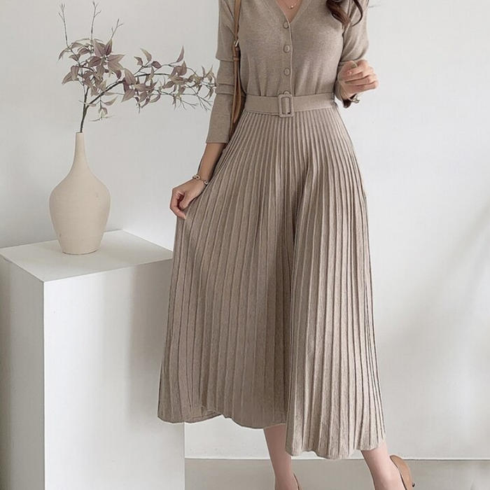 The Pleated Sweater Dress