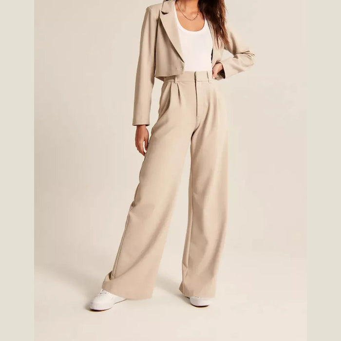 High Waist Tailored Wide Leg Pants