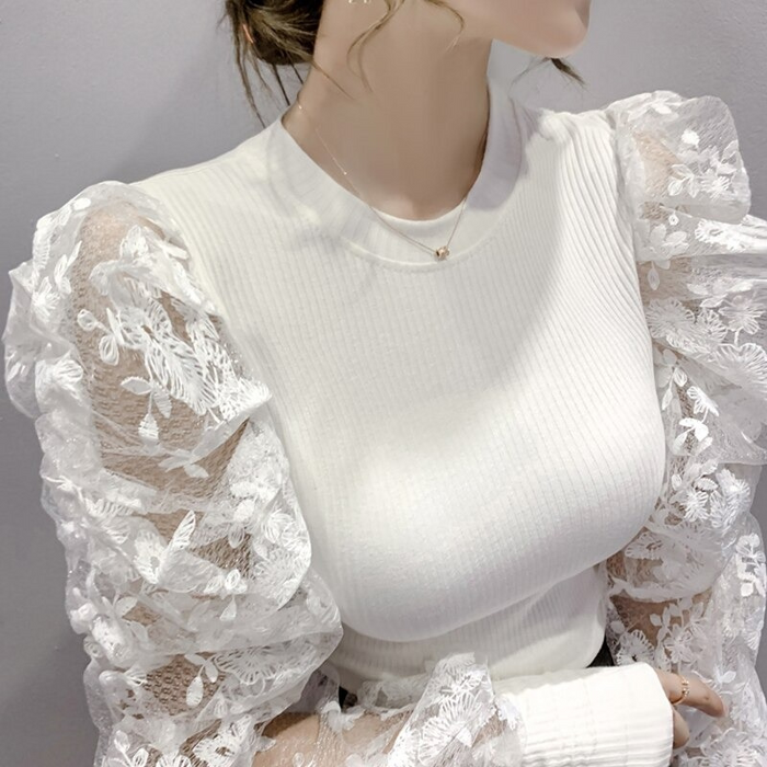 The Ruffle Sleeve Knit Top