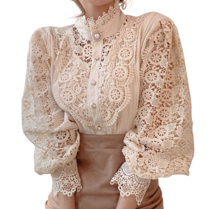 The Flower Lace Long Sleeve Blouse