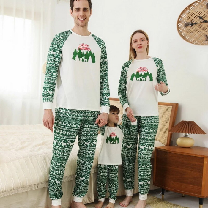 Christmas Tree And Deer Pajamas Set