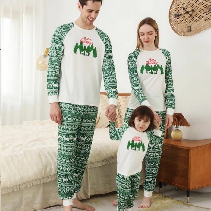 Christmas Tree And Deer Pajamas Set