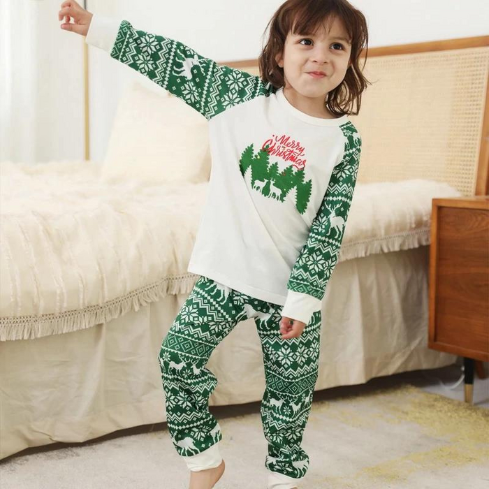 Christmas Tree And Deer Pajamas Set