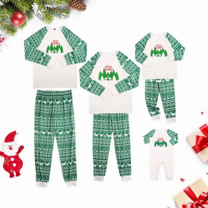 Christmas Tree And Deer Pajamas Set