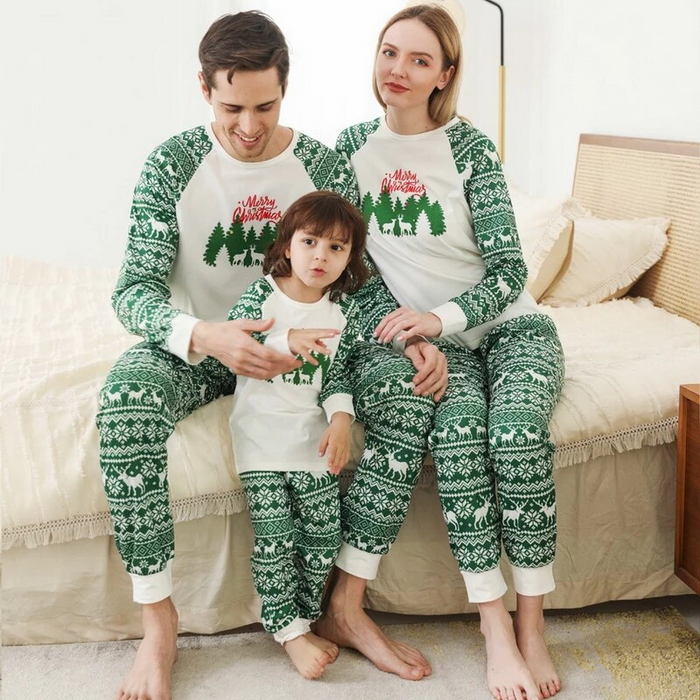 Christmas Tree And Deer Pajamas Set