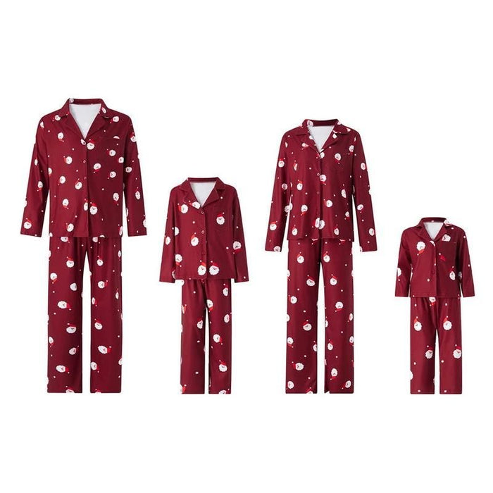 Red Santa Claus Print Pajamas Set