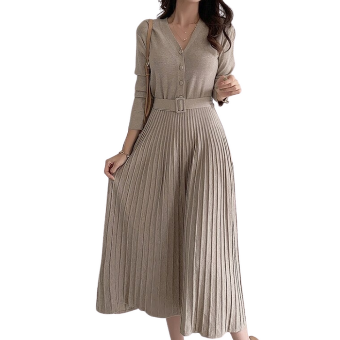 The Pleated Sweater Dress