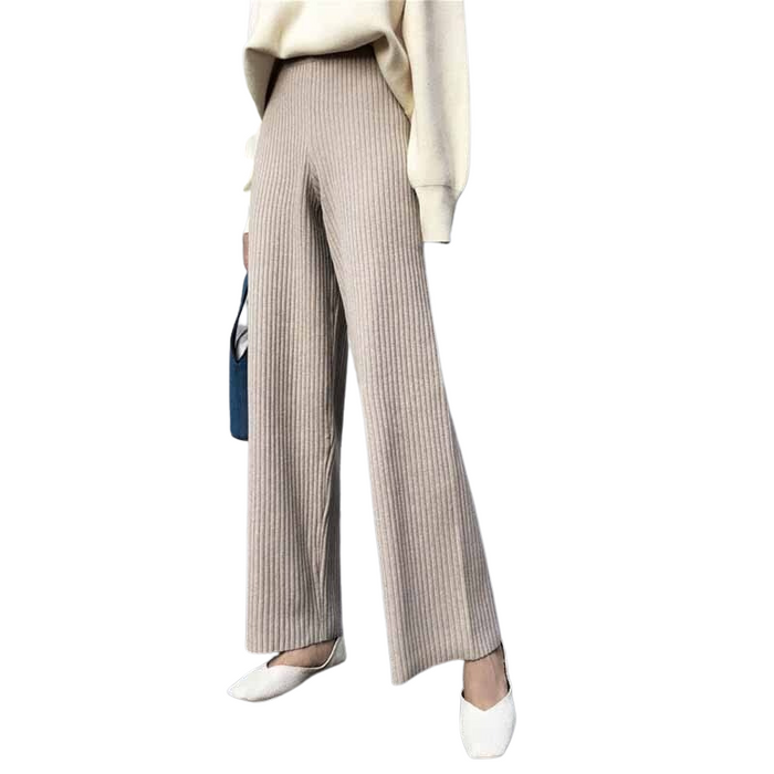 The Elastic Waist Striped Wide Bottom Pants