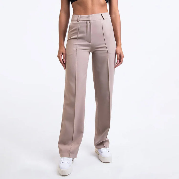 High Waisted Suit Pants With Straw Pleats