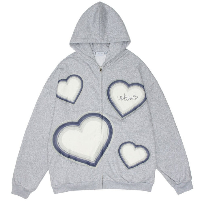 Butterfly Print Zip Up Hoodies